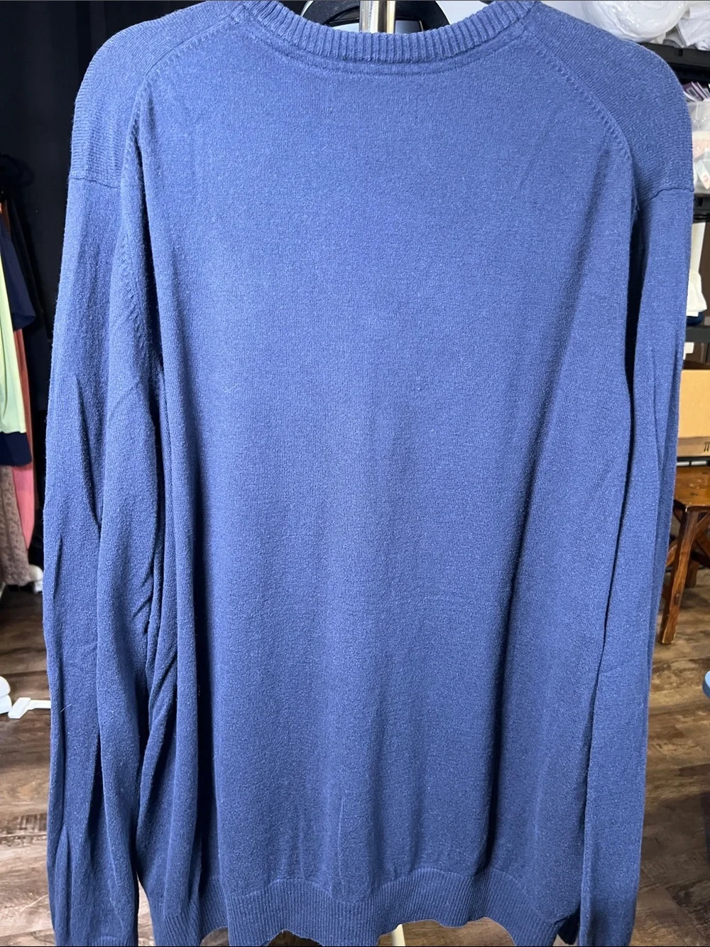 Eddie Bauer Men's V-Neck Sweater in Deep Navy Blue